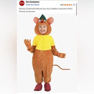 Disney Gus Gus Mouse Costume for Kids - Brown and Yellow
